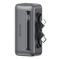 USAMS power bank CD233, USB-C/Lightning έξοδος, 4500mAh, 20W, γκρι