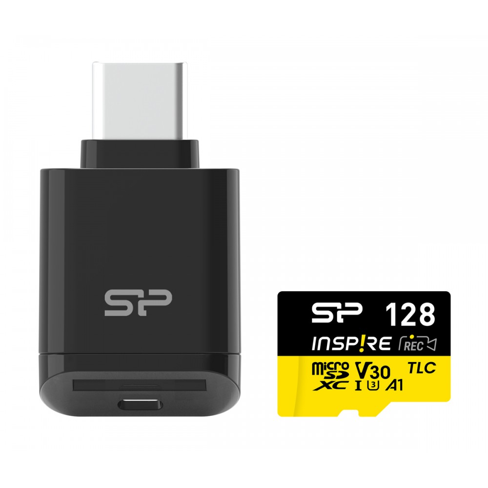 SILICON POWER κάρτα μνήμης microSDXC Inspire με card reader, 128GB, UHS-I U3 A1 V30 SILICON POWER κάρτα μνήμης microSDXC Inspire με card reader, 128GB, UHS-I U3 A1 V30