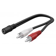 GOOBAY καλώδιο 3.5mm θηλυκό σε 2x αρσενικό RCA 50092, 0.2m, μαύρο GOOBAY καλώδιο 3.5mm θηλυκό σε 2x αρσενικό RCA 50092, 0.2m, μαύρο