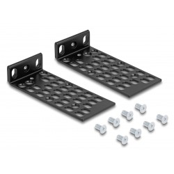 DELOCK σετ βάσεις τοποθέτησης για rack 67281, μαύρο, 2τμχ