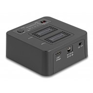 DELOCK docking station για M.2 NVMe SSD 64300, 2 θέσεων, 20Gbps, clone/erase function, μαύρο