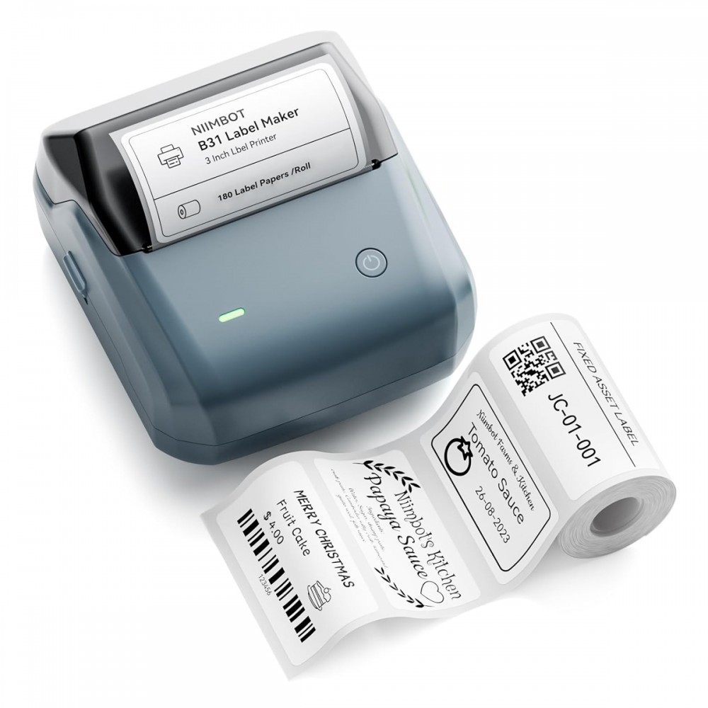NIIMBOT smart θερμικός εκτυπωτής ετικετών B31, 203dpi, Bluetooth, μπλε NIIMBOT smart θερμικός εκτυπωτής ετικετών B31, 203dpi, Bluetooth, μπλε