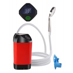 POWERTECH φορητή αντλία/ντουζιέρα για camping PT-1429, επαναφορτιζόμενη, κόκκινη