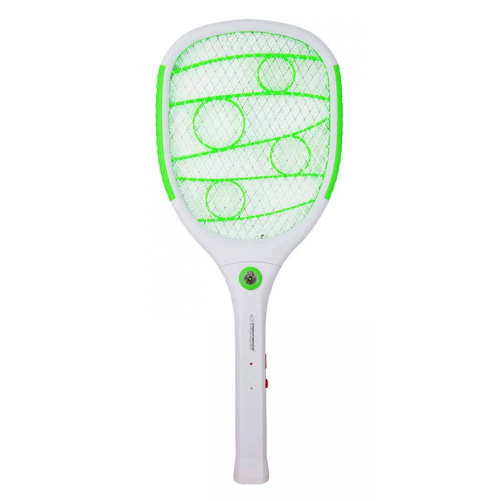 ESPERANZA ηλεκτρική ρακέτα εντόμων EHQ010G με LED φακό, 3W, 3500V, 1200mAh, λευκή
