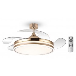 BRUNO BRN-0226 Ανεμιστήρας οροφής με LED φως, AC 82W, 42", O107x47εκ., χρυσός