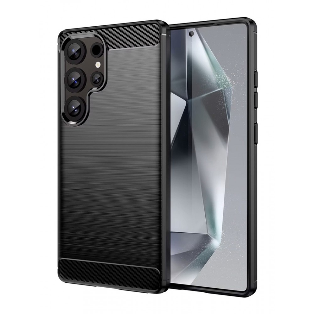 POWERTECH Θήκη Carbon MOB-2010 για Samsung S25 Ultra, μαύρη