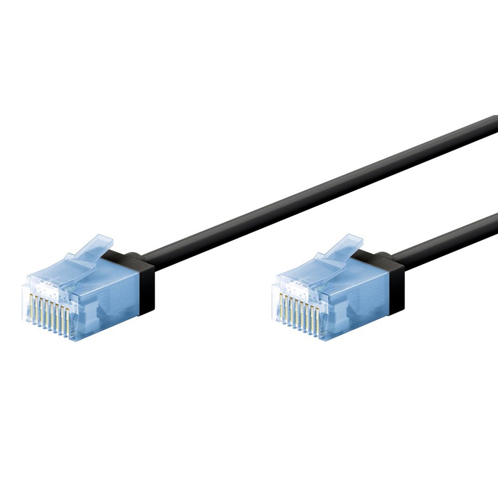 GOOBAY καλώδιο δικτύου 74239, CAT 6A U/UTP, slim, copper, 500MHz, 5m, μαύρο