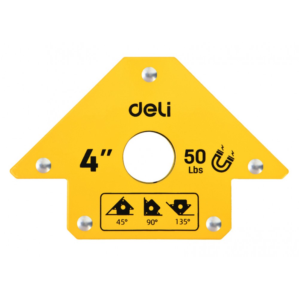 DELI μαγνητική γωνία συγκόλλησης DL-HDW50 με 45°/90°/135° γωνίες, 4, 22kg DELI μαγνητική γωνία συγκόλλησης DL-HDW50 με 45°/90°/135° γωνίες, 4, 22kg