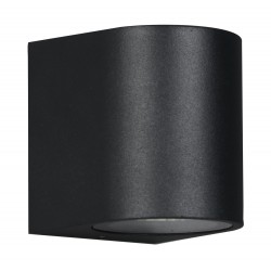 POWERTECH φωτιστικό τοίχου HLL-0187 για GU10 λάμπα, μεταλλικό, IP65, μαύρο