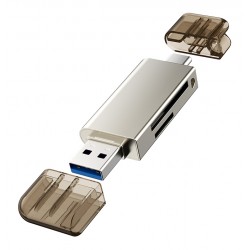 CABLETIME card reader CT-ACMCD2-ZG για SD & micro SD, USB 3.0, 5Gbps, γκρι