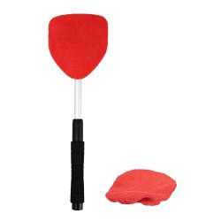 HEYNER βούρτσα με πανί μικροϊνών 407630, πτυσσόμενη έως 50cm, μαύρη/κόκκινη