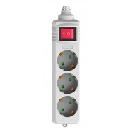 POWERTECH πολύπριζο PT-885, 3x schuko, 16A, χωρίς καλώδιο, λευκό