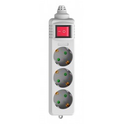 POWERTECH πολύπριζο PT-885, 3x schuko, 16A, χωρίς καλώδιο, λευκό