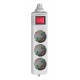 POWERTECH πολύπριζο PT-885, 3x schuko, 16A, χωρίς καλώδιο, λευκό