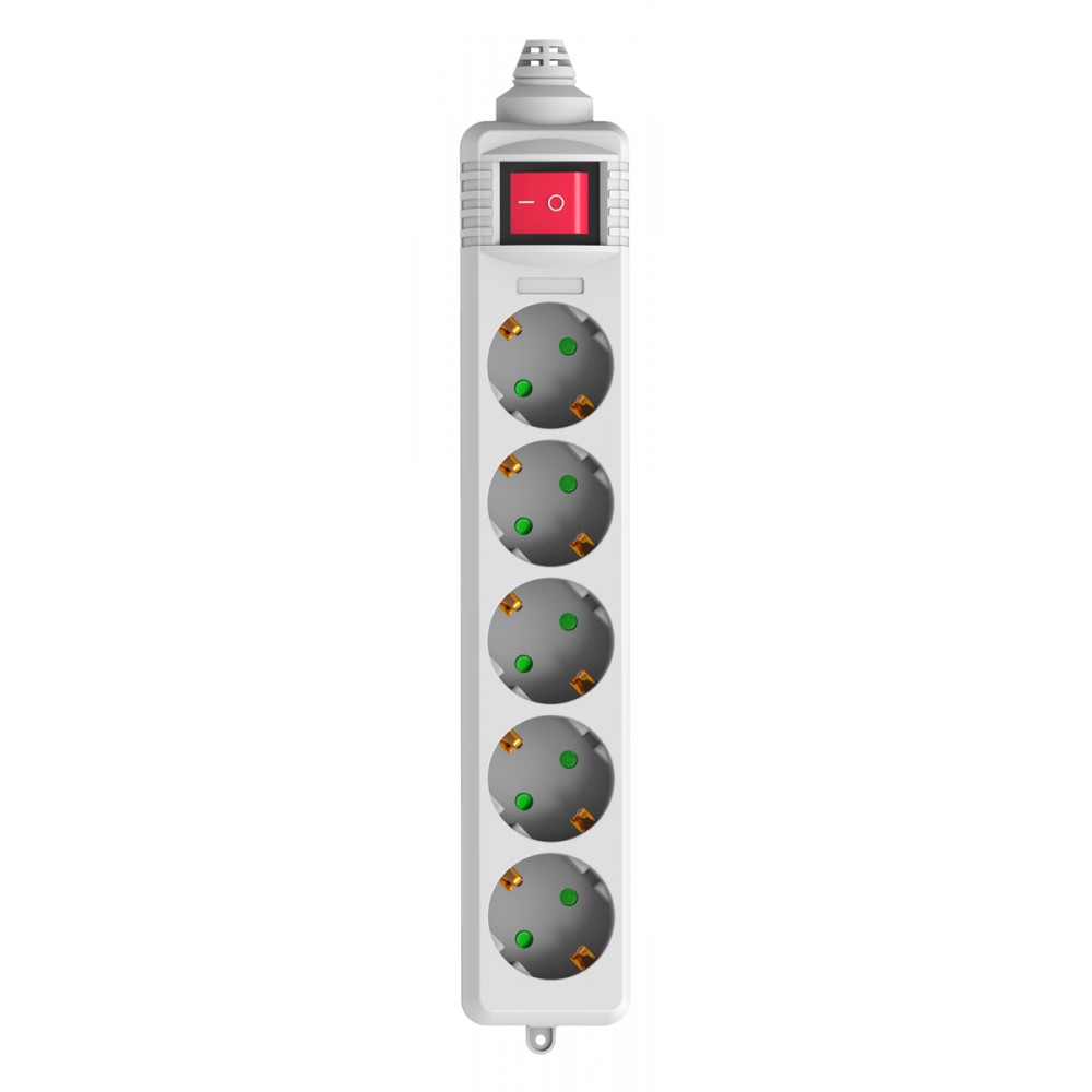 POWERTECH πολύπριζο PT-886, 5x schuko, 16A, χωρίς καλώδιο, λευκό