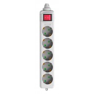 POWERTECH πολύπριζο PT-886, 5x schuko, 16A, χωρίς καλώδιο, λευκό