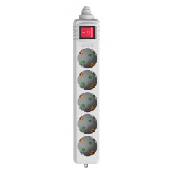POWERTECH πολύπριζο PT-886, 5x schuko, 16A, χωρίς καλώδιο, λευκό