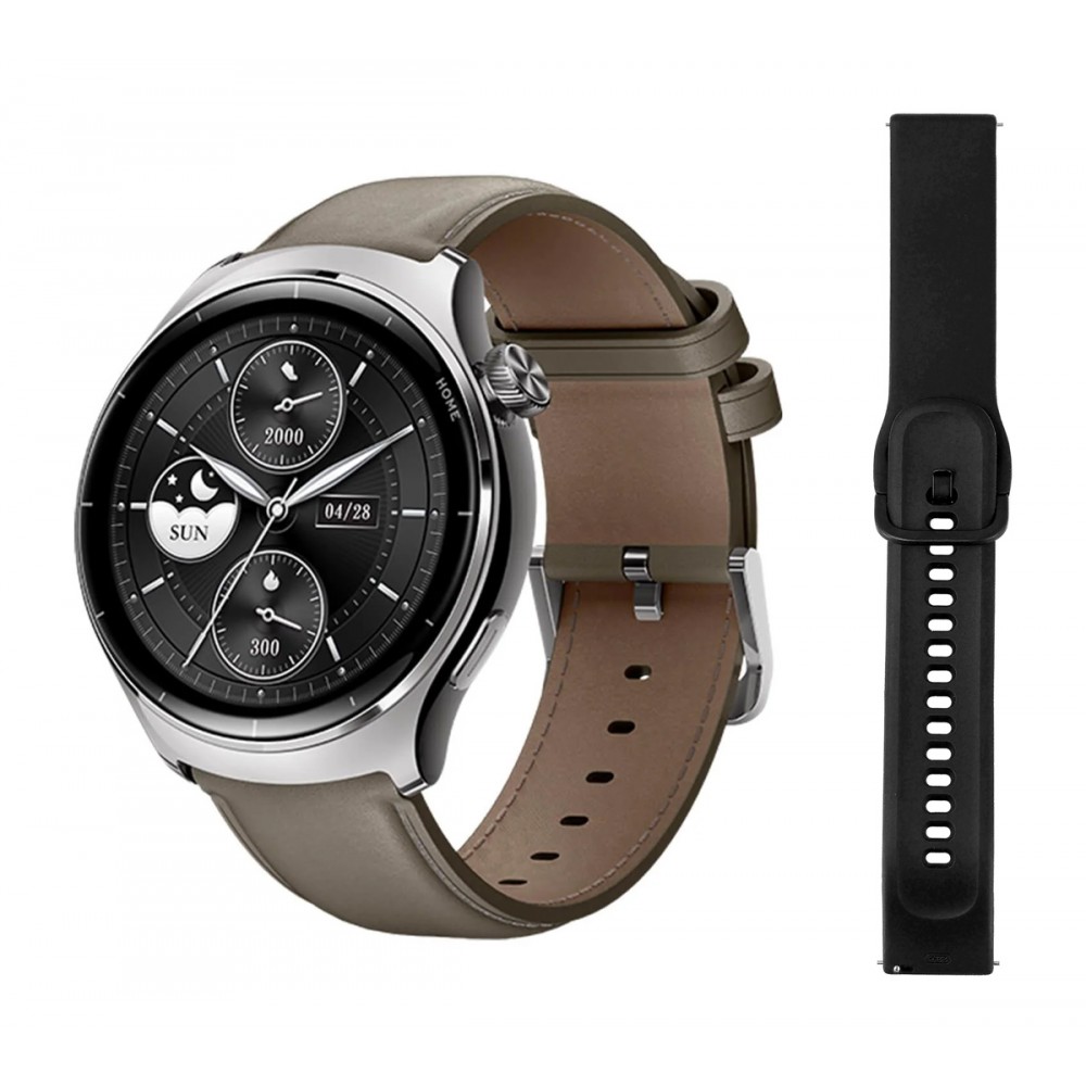 MIBRO smartwatch Lite 3 Pro με 2x λουράκια, heart rate, 1.32 AMOLED, GPS, 5 ATM, γκρι/καφέ