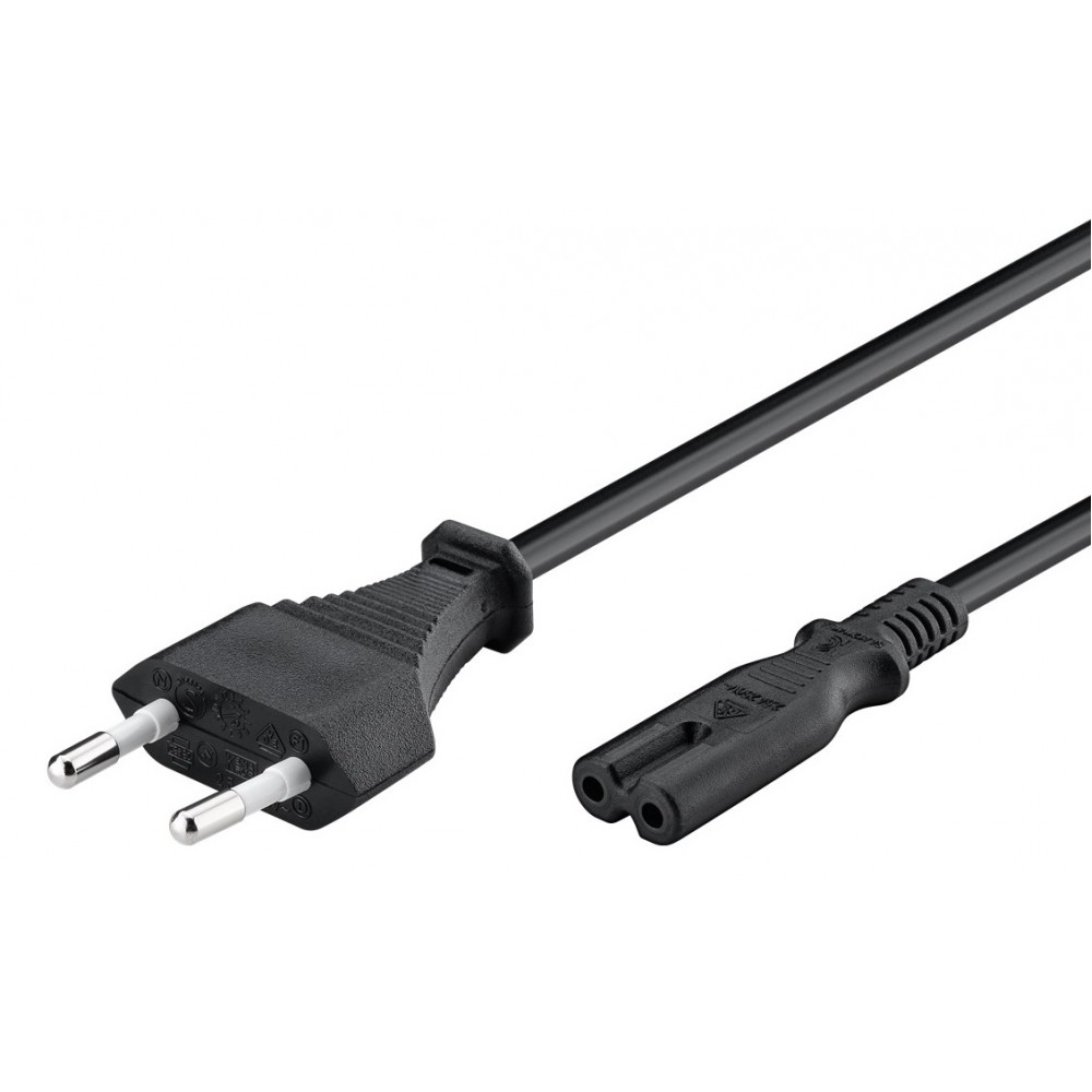 POWERTECH Καλώδιο τροφοδοσίας Euro VDE 2x0.5mm², PVC, copper, 1.5m POWERTECH Καλώδιο τροφοδοσίας Euro VDE 2x0.5mm², PVC, copper, 1.5m