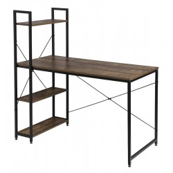 HOME USE γραφείο HUH-0249 με ραφιέρα, 120x60x122cm, καφέ/μαύρο HOME USE γραφείο HUH-0249 με ραφιέρα, 120x60x122cm, καφέ/μαύρο