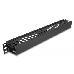 DELOCK cable management 81555 για rack 19"/1U, πλαστικό/μεταλλικό, μαύρο