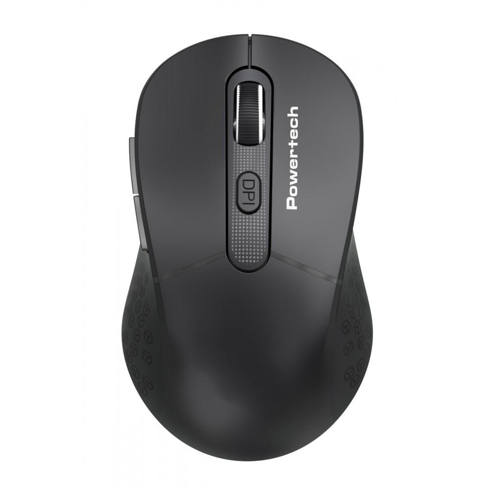 POWERTECH ασύρματο ποντίκι PT-1466, USB δέκτης, έως 1600DPI, μαύρο