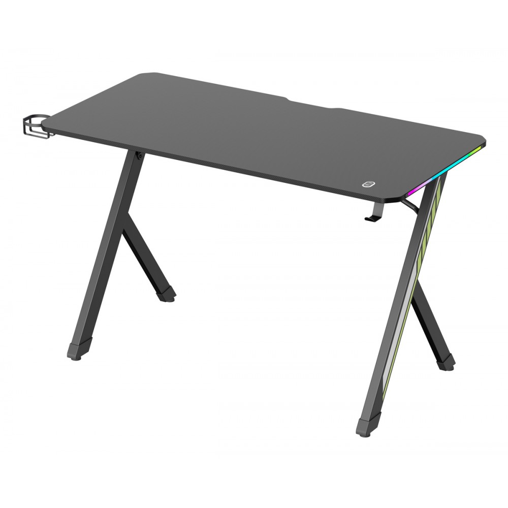 POWERTECH gaming γραφείο PT-1498 με RGB φωτισμό, 120x60x75cm, μαύρο