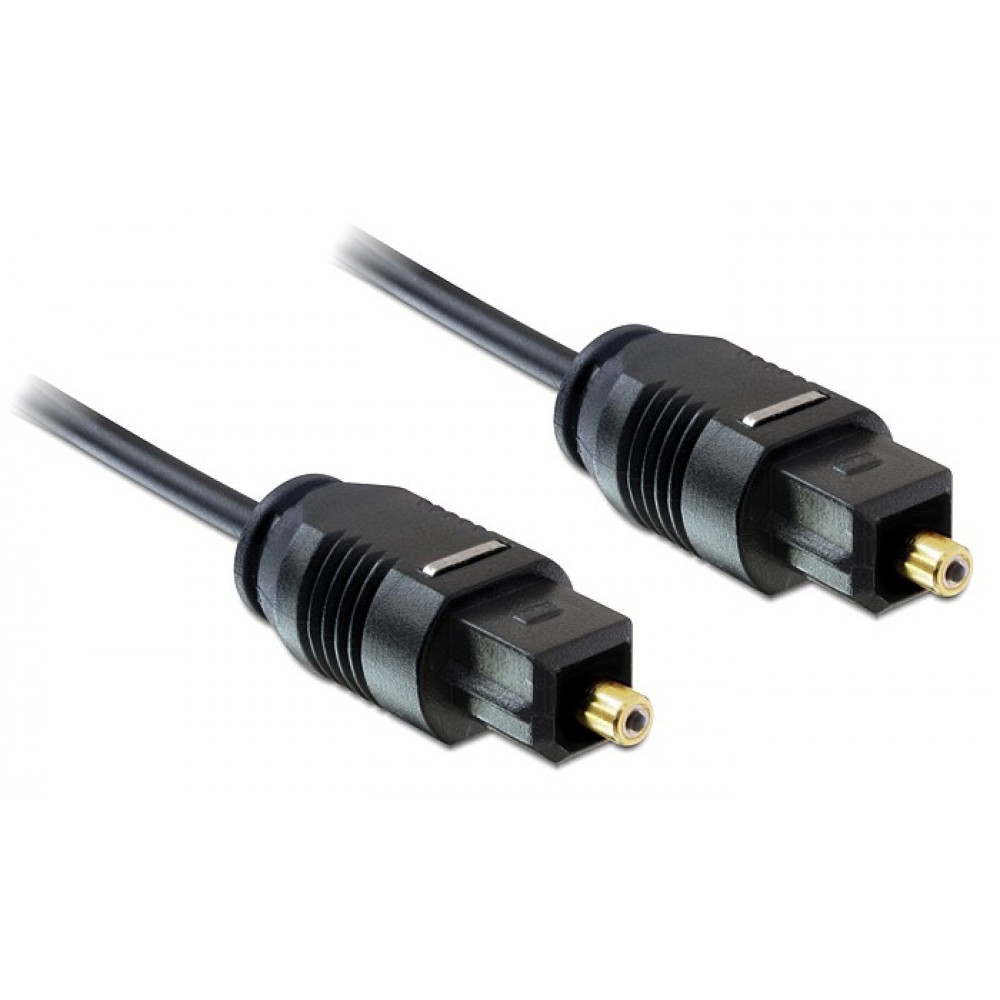 DELOCK καλώδιο ήχου Toslink 82880, gold plated, 2.2mm, 2m, μαύρο