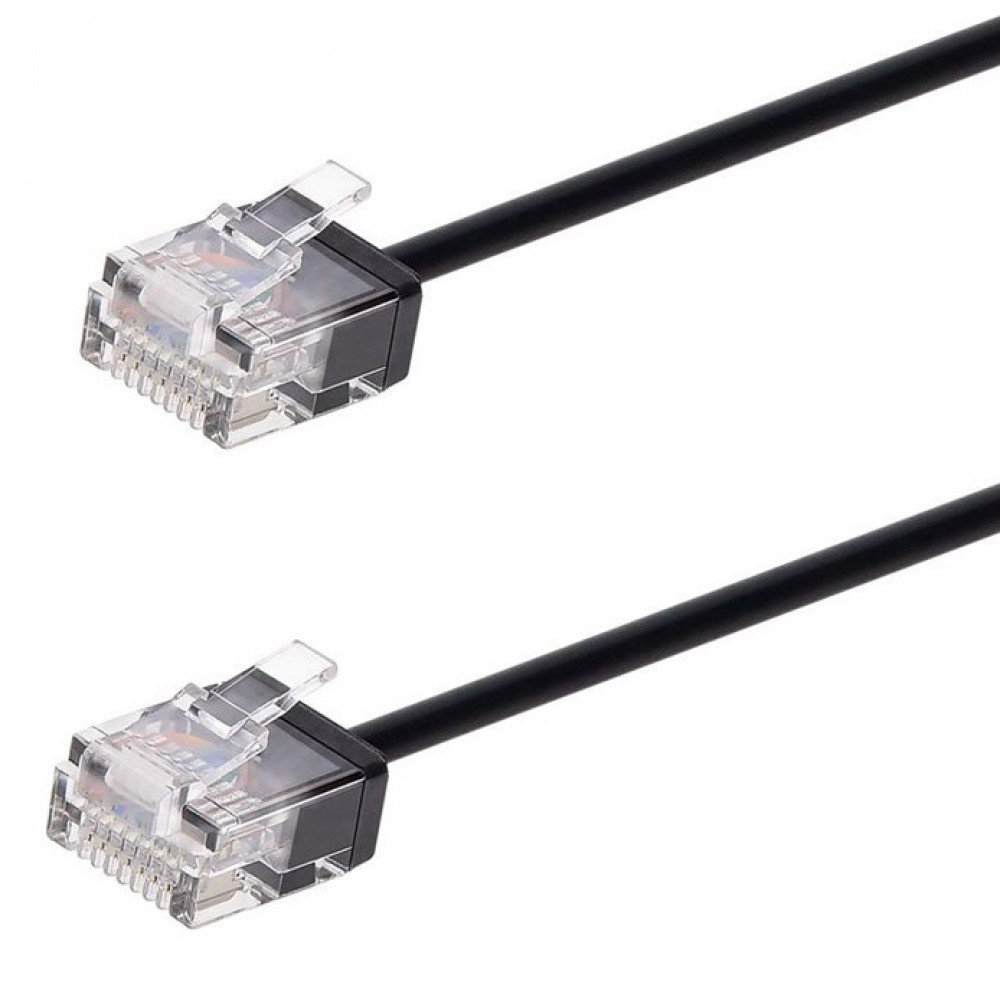 POWERTECH καλώδιο δικτύου CAB-N435, Cat 6A U/UTP, ultra slim, copper, 500MHz, 7.5m, μαύρο