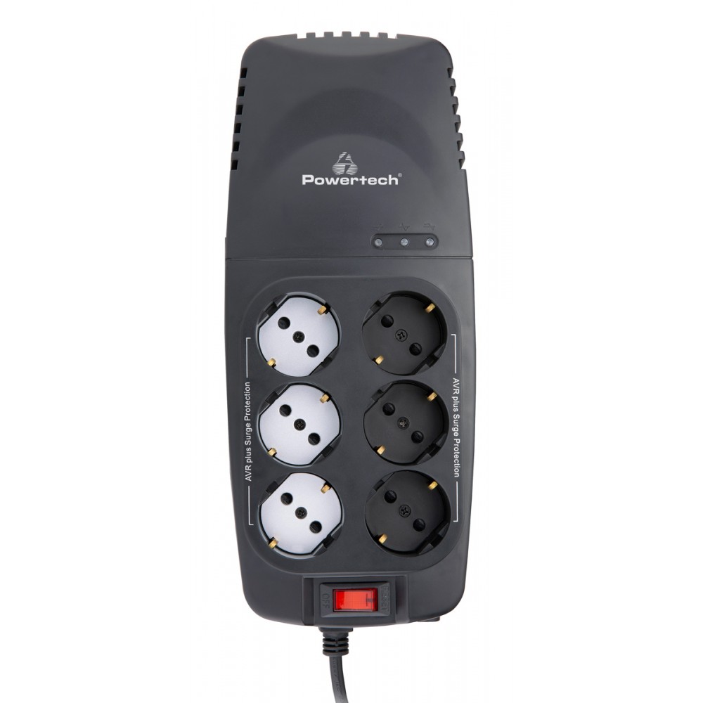 POWERTECH σταθεροποιητής ρεύματος PT-1496, 2000VA/1000W, 6x schuko
