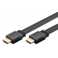 GOOBAY καλώδιο HDMI 77133 με Ethernet, flat, 8K/60Hz, 48 Gbps, 1m, μαύρο