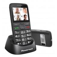 POWERTECH κινητό τηλέφωνο Sentry Eco V2, dual SIM, πλήκτρο SOS, μαύρο