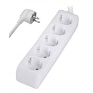 POWERTECH πολύπριζο PT-869, 5x schuko, 16A, 1.5m, λευκό