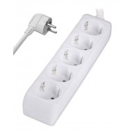 POWERTECH πολύπριζο PT-871, 5x schuko, 16A, 3m, λευκό