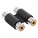 POWERTECH αντάπτορας 2x RCA θηλυκό σε θηλυκό CAB-R022, μαύρος