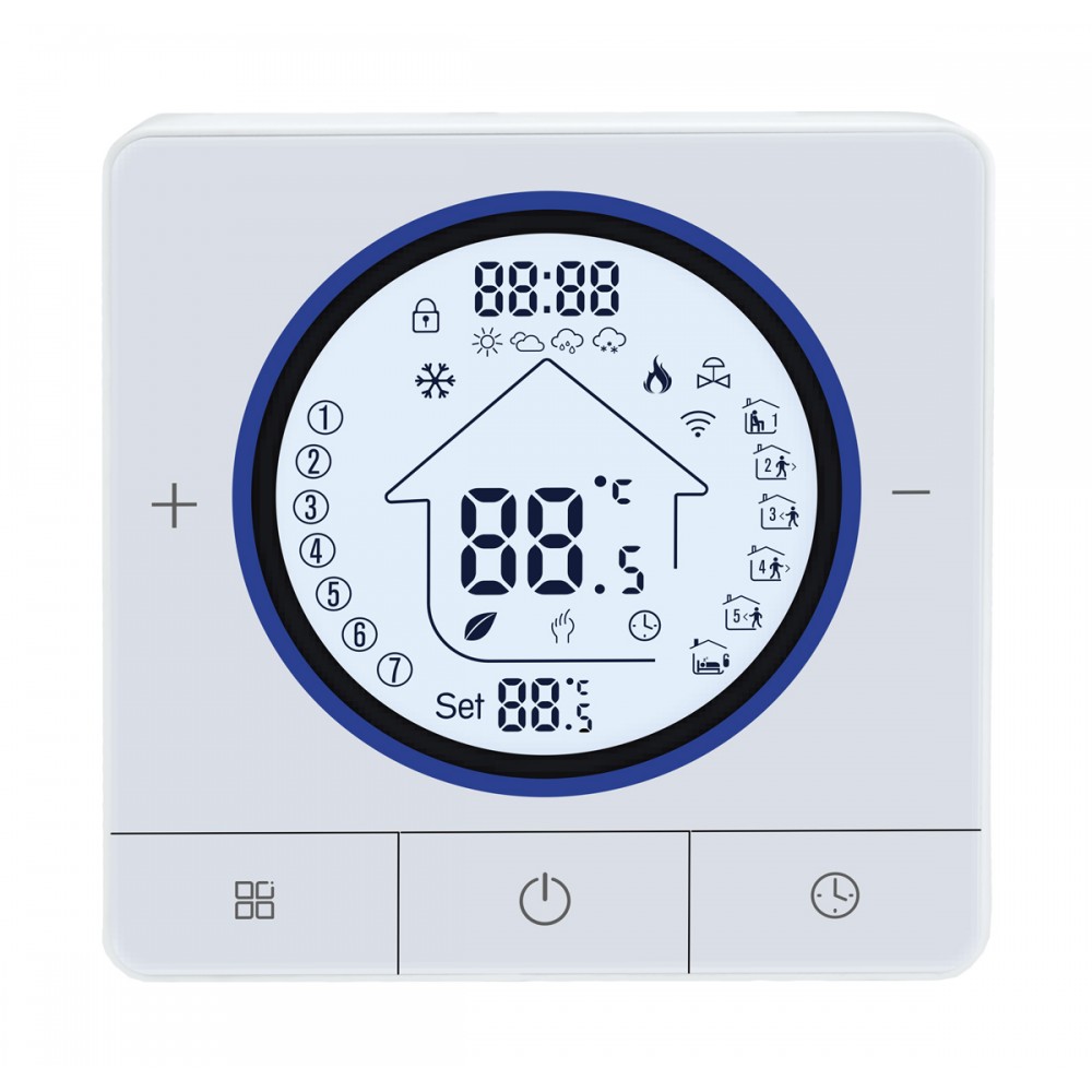 Smart θερμοστάτης αερίου BHT-800WM-GCLW, WiFi, επιτοίχιος, λευκός