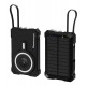 POWERTECH ηλιακό power bank PT-1505 με καλώδιο & φακό, 10000mah, magnetic wireless, 35W, μαύρο