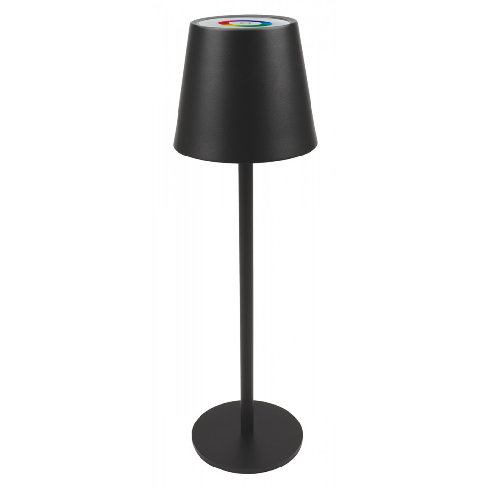 POWERTECH LED επιτραπέζιο φωτιστικό HLL-0195, RGB, ρυθμιζόμενο, επαναφορτιζόμενο, μαύρο