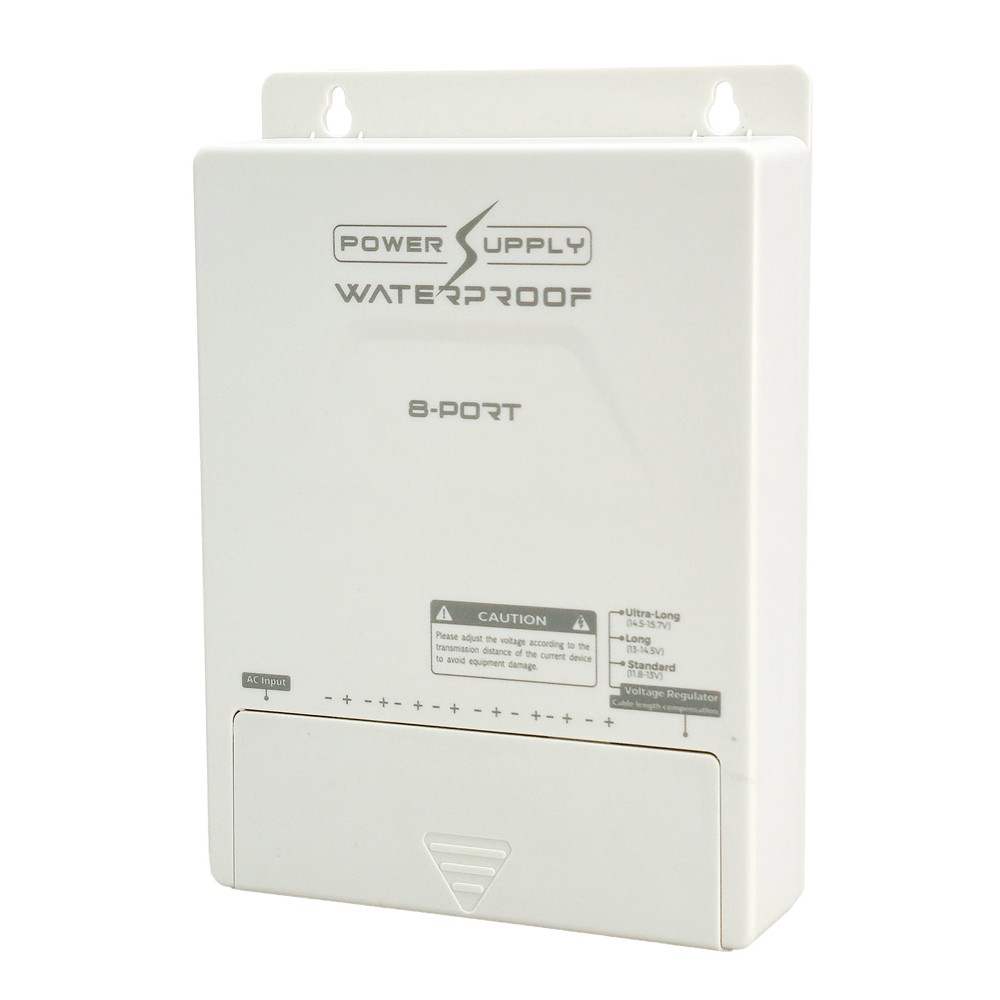 FOLKSAFE τροφοδοτικό συστημάτων CCTV FS-DC120805W, 8 εξόδων, 12V/5A, αδιάβροχο IP65