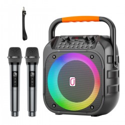 JYX φορητό ηχείο T26-T με 2x μικρόφωνα, 20W, 4000mah, LED, μαύρο JYX φορητό ηχείο T26-T με 2x μικρόφωνα, 20W, 4000mah, LED, μαύρο