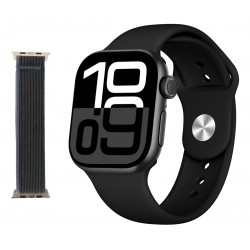 INTIME smartwatch A10 Pro με 2x λουράκια, heart rate, 2.04" AMOLED, IP65, μαύρο