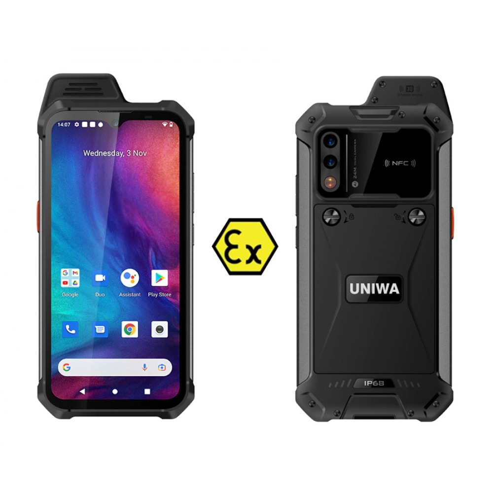 UNIWA smartphone W888, 6.3 HD+, 4/64GB, ηχείο 2W, Atex Zone 2, IP68, μαύρο