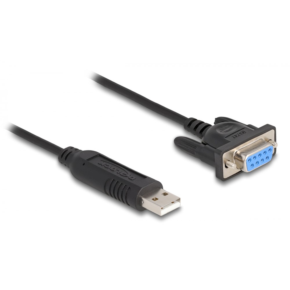 DELOCK καλώδιο USB σε RS-232 67382, 921.6Kbps, 1.8m, μαύρο DELOCK καλώδιο USB σε RS-232 67382, 921.6Kbps, 1.8m, μαύρο