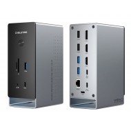 CABLETIME docking station CT-DK181-AG, 16 θυρών, USB-C σύνδεση, 100W PD, 1000Mbps, MST, γκρι CABLETIME docking station CT-DK181-AG, 16 θυρών, USB-C σύνδεση, 100W PD, 1000Mbps, MST, γκρι