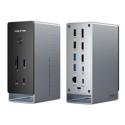 CABLETIME docking station CT-DK181-AG, 16 θυρών, USB-C σύνδεση, 100W PD, 1000Mbps, MST, γκρι CABLETIME docking station CT-DK181-AG, 16 θυρών, USB-C σύνδεση, 100W PD, 1000Mbps, MST, γκρι