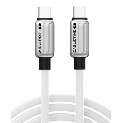 CABLETIME καλώδιο USB-C CT-CM240-ZSW1, 240W, 480Mbps, 1m, λευκό CABLETIME καλώδιο USB-C CT-CM240-ZSW1, 240W, 480Mbps, 1m, λευκό