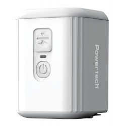 POWERTECH μίνι τρόμπα PT-1553 με φακό, 5W, επαναφορτιζόμενη, λευκή