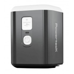POWERTECH μίνι τρόμπα PT-1554 με φακό, 5W, επαναφορτιζόμενη, μαύρη