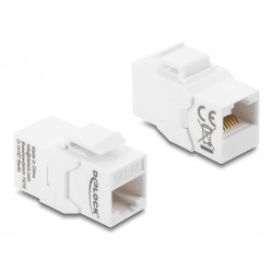 DELOCK Keystone module RJ45 90991, θηλυκό σε θηλυκό, Cat 6A UTP, λευκό DELOCK Keystone module RJ45 90991, θηλυκό σε θηλυκό, Cat 6A UTP, λευκό