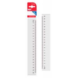 MP πλαστικός χάρακας PL022, 20cm, διάφανος